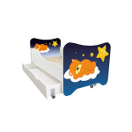 Detská posteľ Top Beds Happy Kitty 140x70 Medvedík so zásuvkou